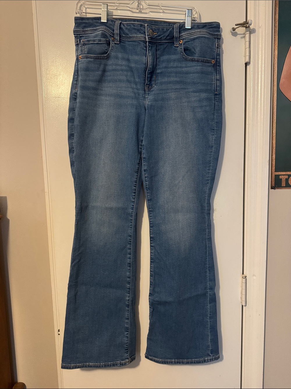 American Eagle Outfitters Blue Flare Wide-Leg Jeans